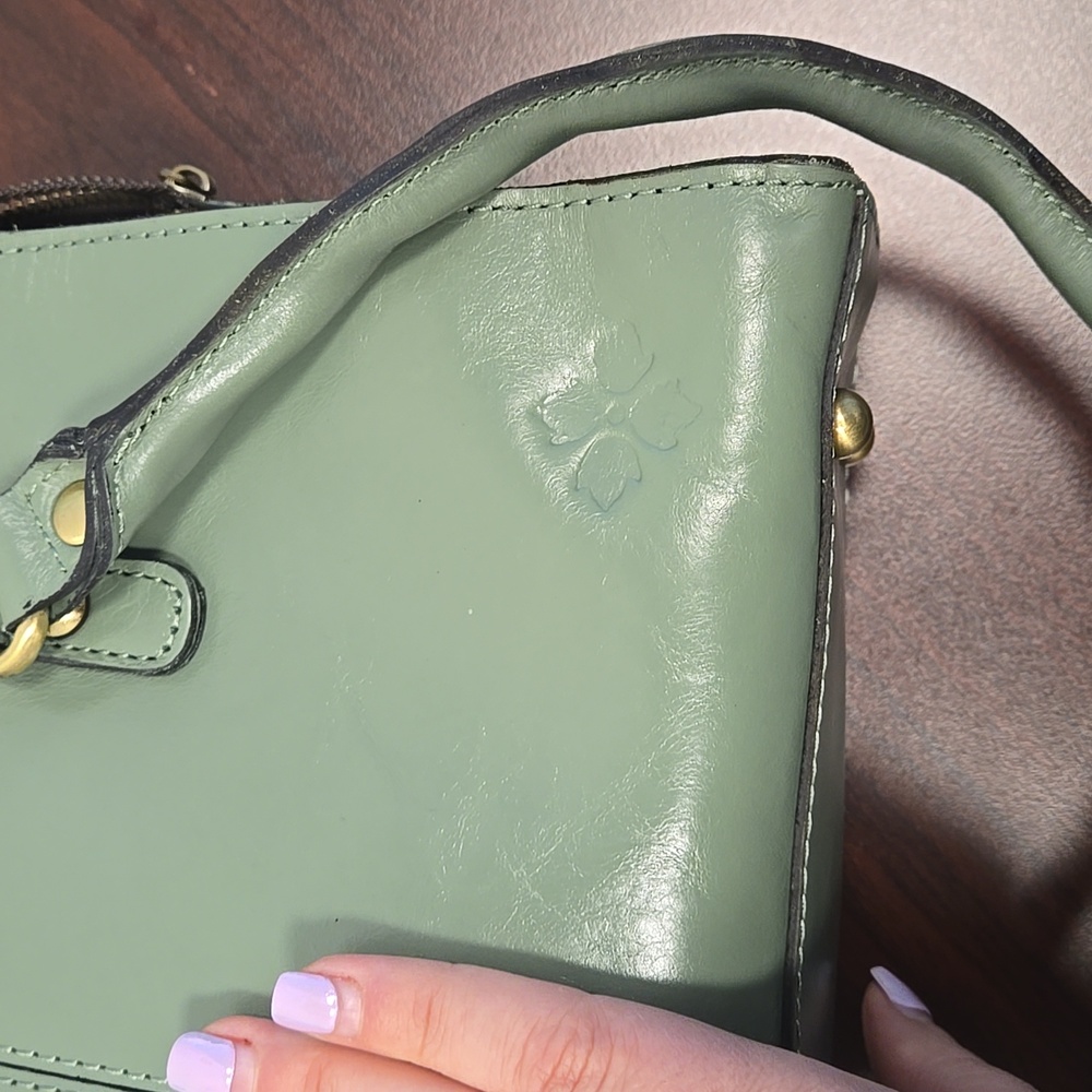 Patricia Nash Calvi Sage Green Leather Satchel Bag - Classic Strap - Picture 3 of 6